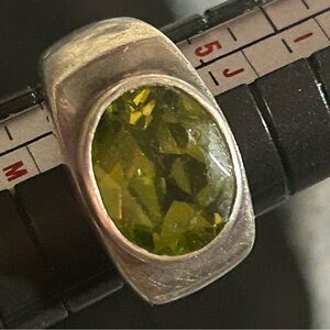 Hand made peridot gemstone Sterling Silver Ring